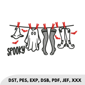 Witch's Clothesline hanging on rack