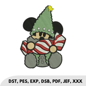 Mickey Mouse holding a wrapped candy gift