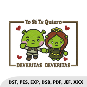 Shrek and Princess Fiona holding hands
