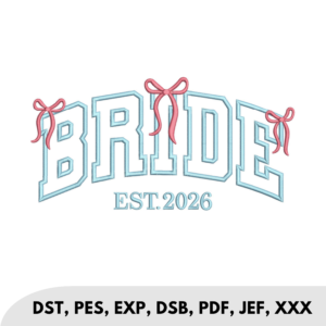 Bride Est 2026 Applique Coquette Bow Design