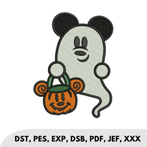 Mickey Ghost With Trick or Treat Pumpkin