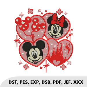 Mickey and Minnie Valentine Heart