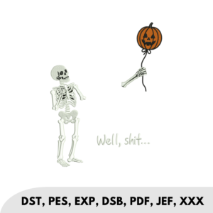 Skeleton Lost Balloon Retro